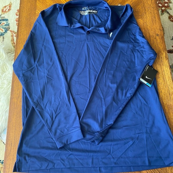 NEW Nike LS Dri-FIT Tech Golf Polo Shirt Men's - XL - Blue - Picture 6 of 13